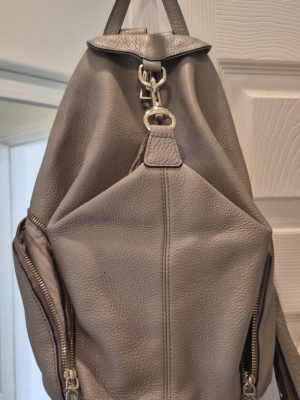 Rebecca Minkoff Julian Leather Backpack in Taupe
